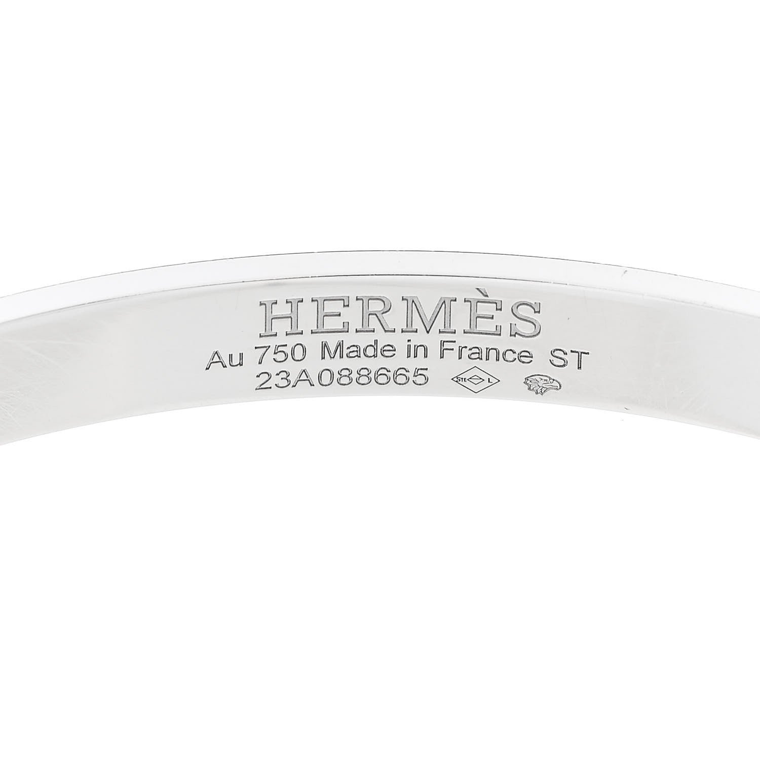 Hermes 18K White Gold Diamond PM Kelly Pave Bracelet ST 3 of 4