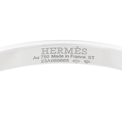 Hermes 18K White Gold Diamond PM Kelly Pave Bracelet ST 3 of 4