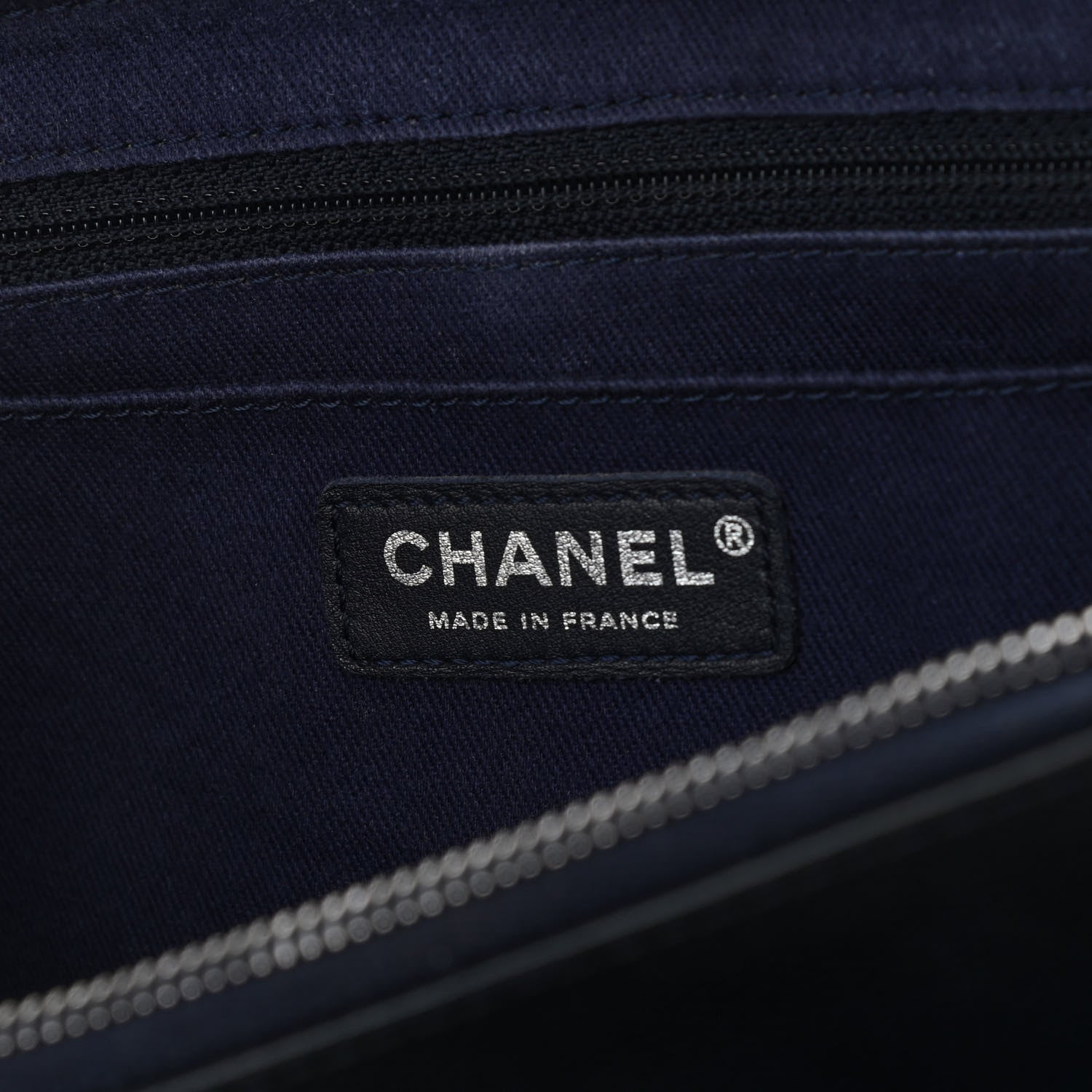 Chanel Grained Vegetal Calfskin Small Urban Shopping Tote Navy 6 of 13