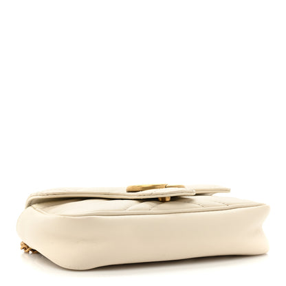 Gucci Calfskin Matelasse Super Mini GG Marmont Shoulder Bag White 4 of 18