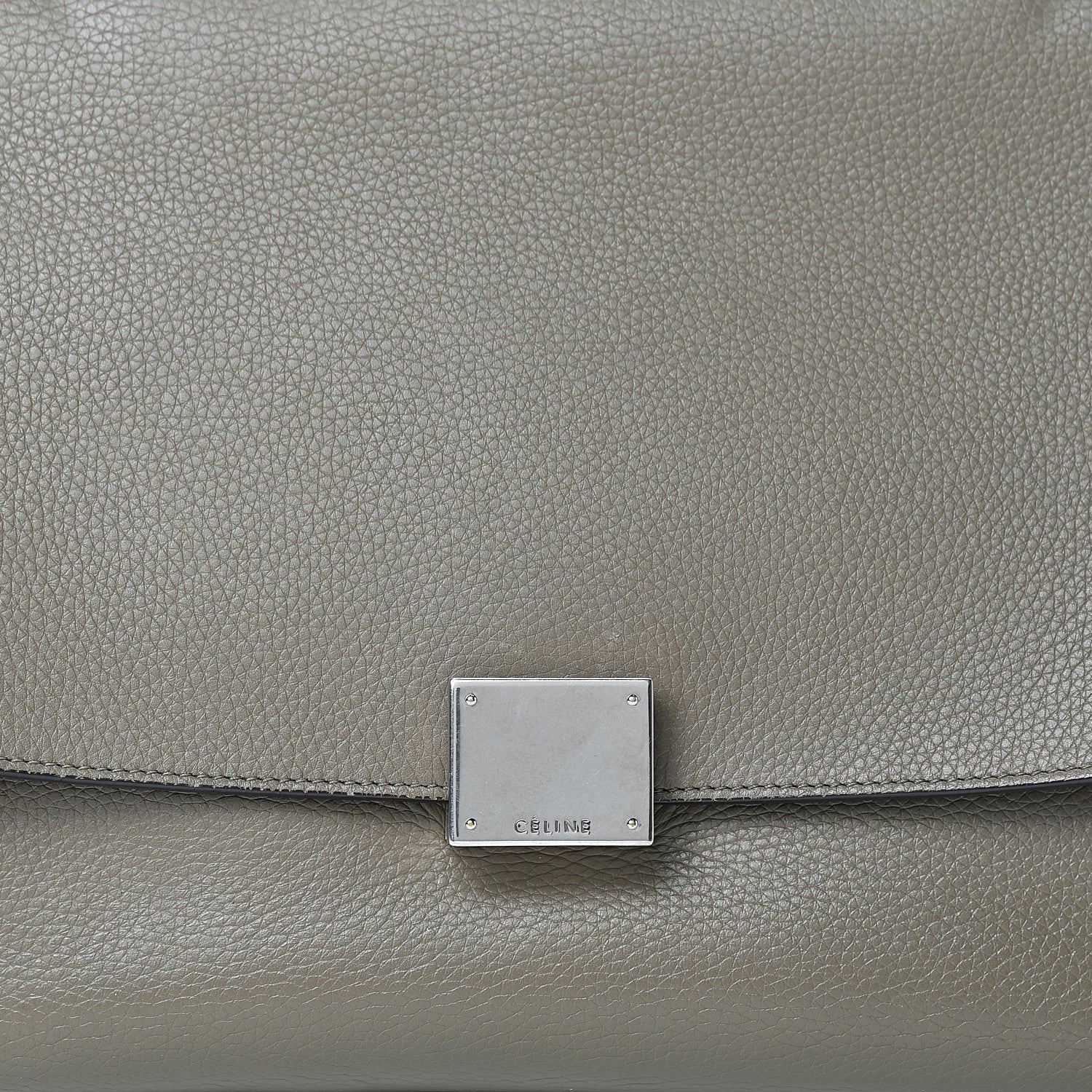 Celine Drummed Calfskin Suede Small Trapeze Souris 6 of 22