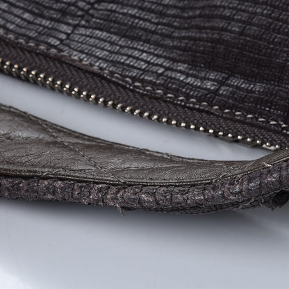 Jimmy Choo Lizard Embossed Large Boho Biker Hobo Quartz 10 of 11