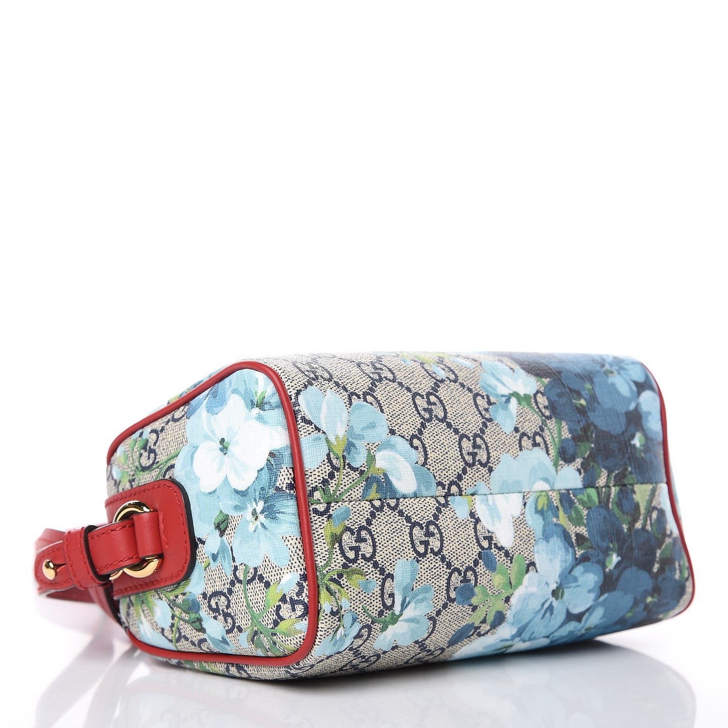GG Supreme Monogram Blooms Mini Boston Navy Blue Hibiscus