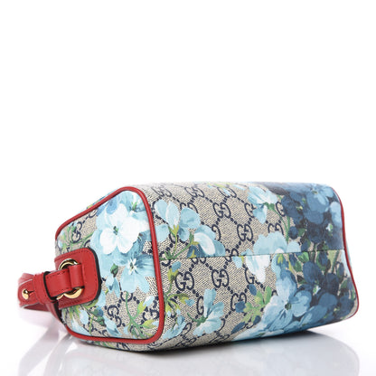Gucci GG Supreme Monogram Blooms Mini Boston Navy Blue Hibiscus 4 of 9