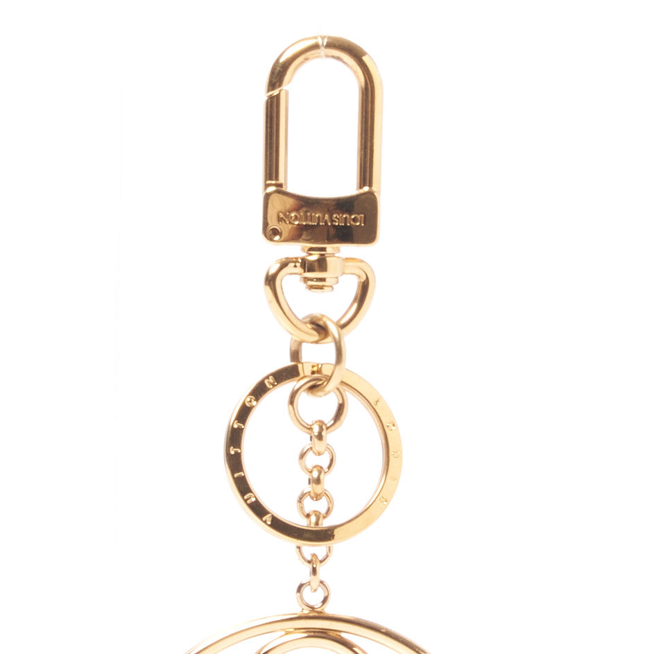 LV Flower Finesse Bag Charm Key Holder Gold