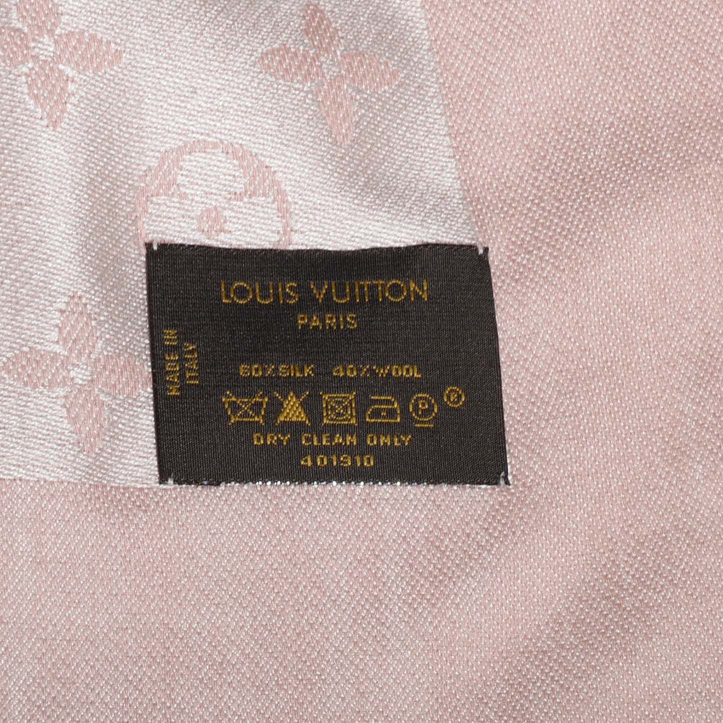 Silk Wool Monogram Denim Shawl Rose