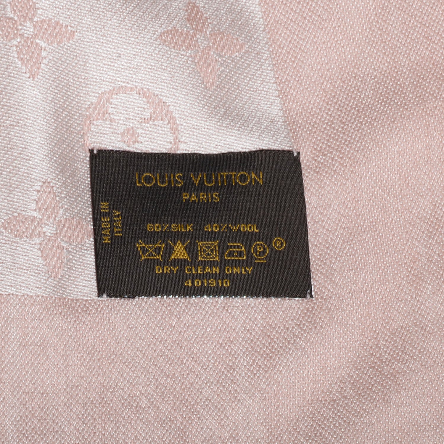 Louis Vuitton Silk Wool Monogram Denim Shawl Rose 5 of 5