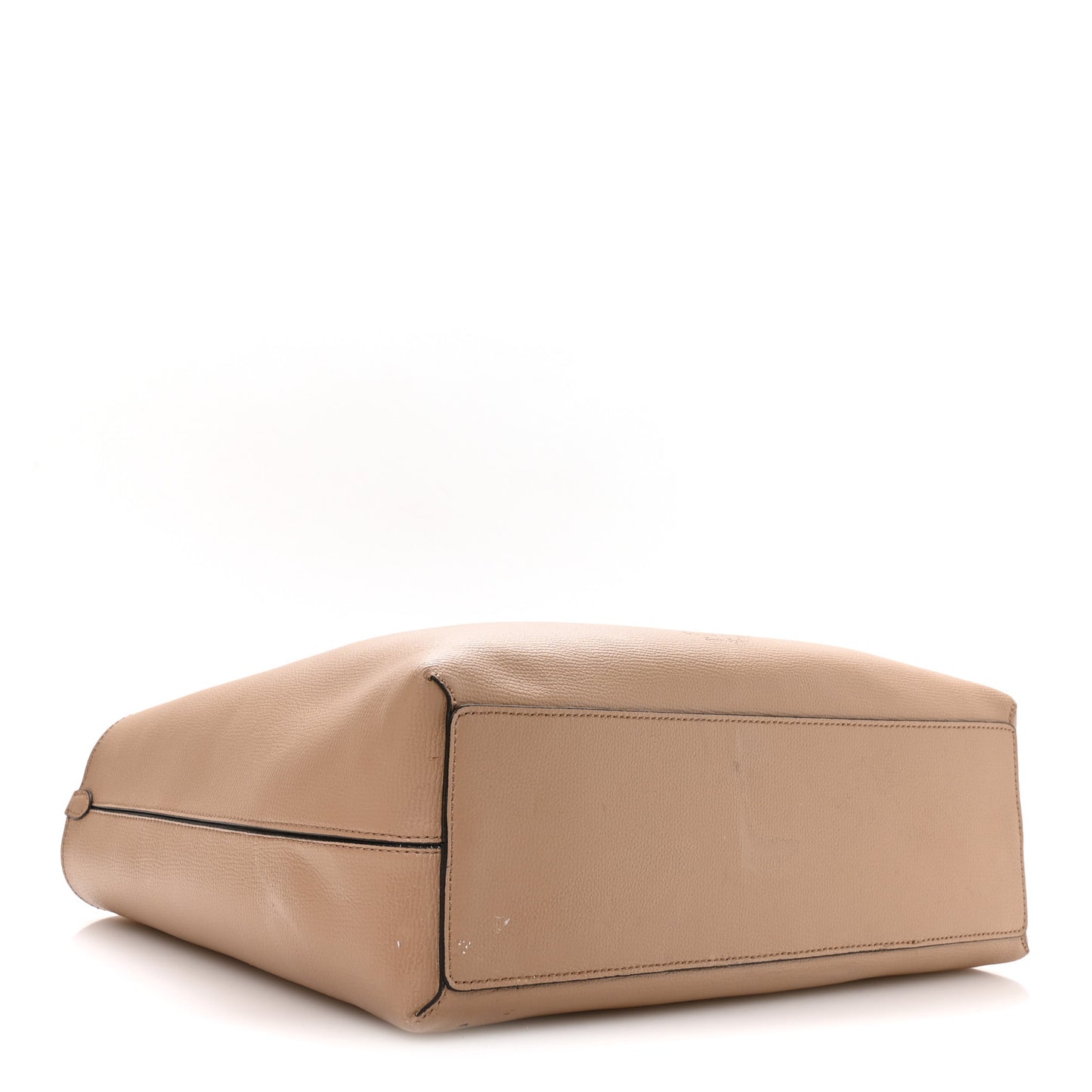 Grainy Calfskin Haymarket Check Medium Reversible Tote Camel