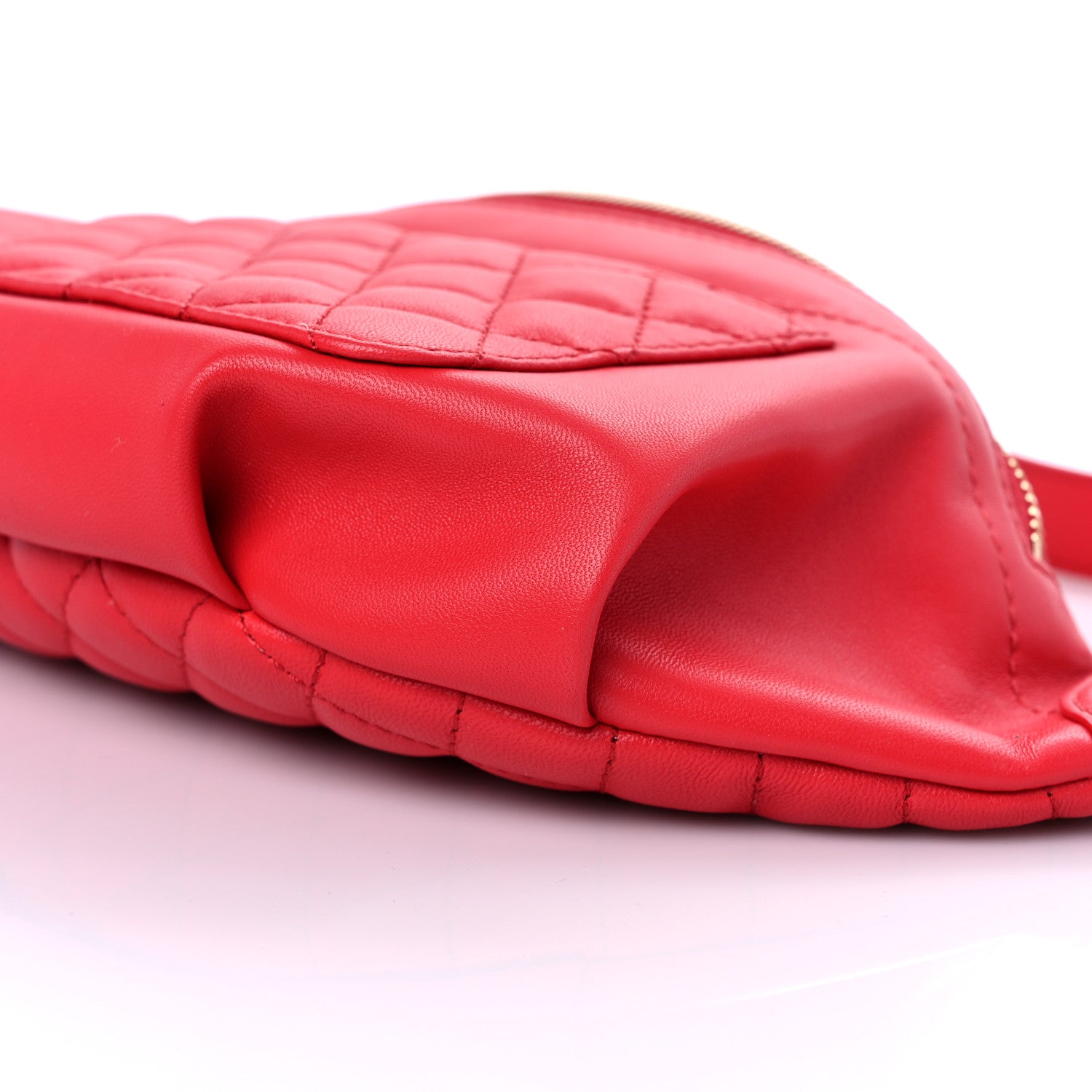 Chanel Lambskin Bi Quilted Waist Bag Fanny Pack Red 9 of 10