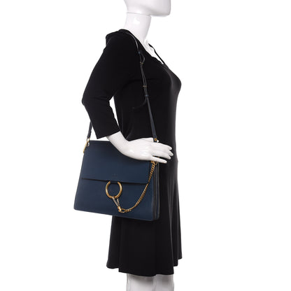 Chloe Calfskin Medium Faye Shoulder Bag Denim Blue 2 of 10