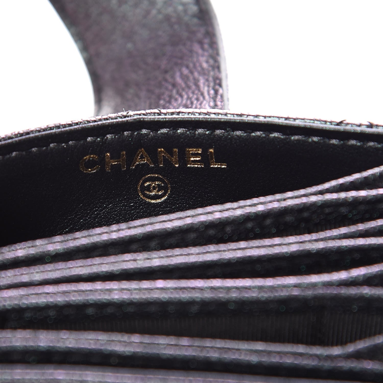 Chanel Iridescent Caviar Quilted Card Holder Black 6 of 8