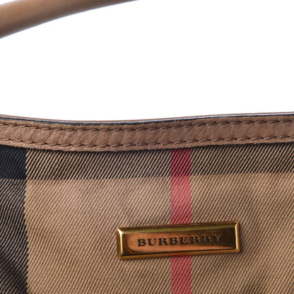 Burberry Vintage Leather House Check Medium Creighton Hobo Dark Stone 11 of 28