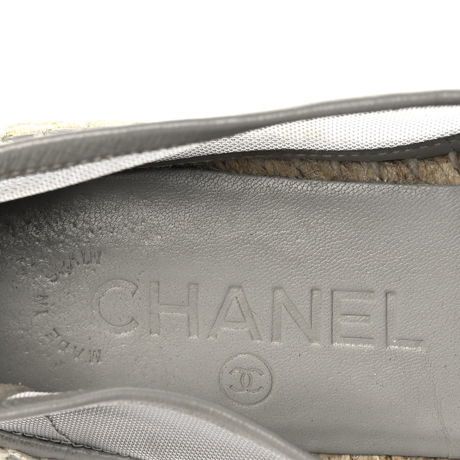 Chanel Mesh Grosgrain CC Espadrilles 36 Grey 6 of 7