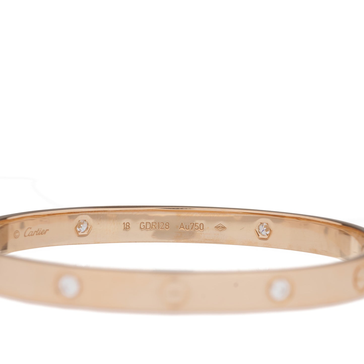 18K Pink Gold 4 Diamond LOVE Bracelet 18