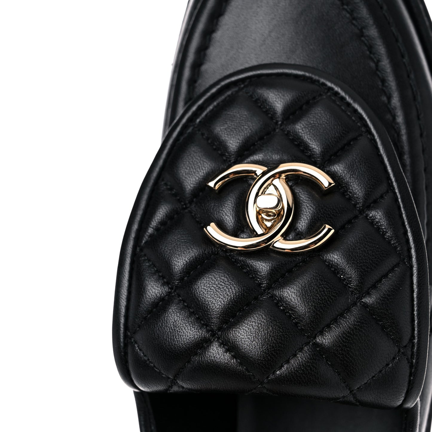 Lambskin Quilted CC Turnlock Loafers 39 Black