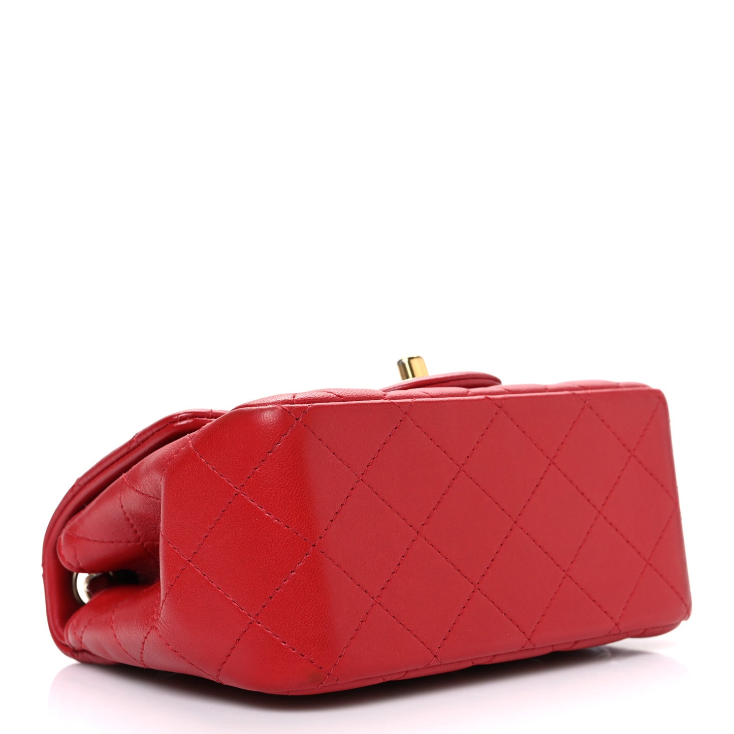 Lambskin Quilted Mini Square Flap Red