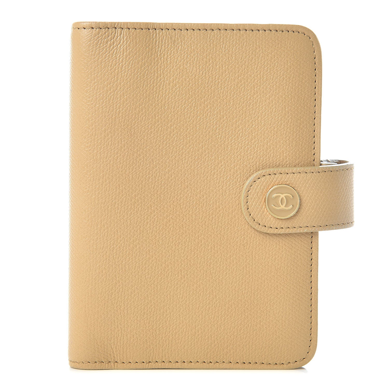 Chanel Grained Calfskin CC Button Pocket Agenda Cover Beige 1 of 8