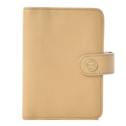 Chanel Grained Calfskin CC Button Pocket Agenda Cover Beige 1 of 8
