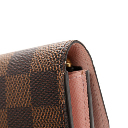 Louis Vuitton Damier Ebene Emilie Wallet Rose Ballerine 11 of 12