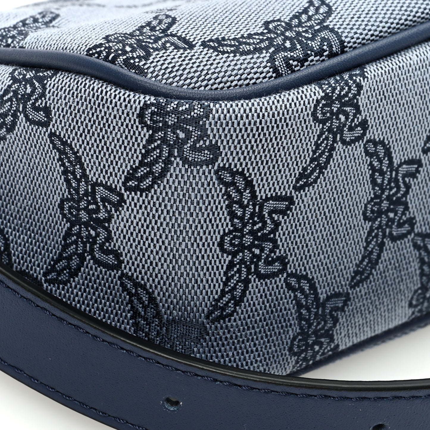 Lauretos Jacquard Nappa Small Shoulder Bag Indigo