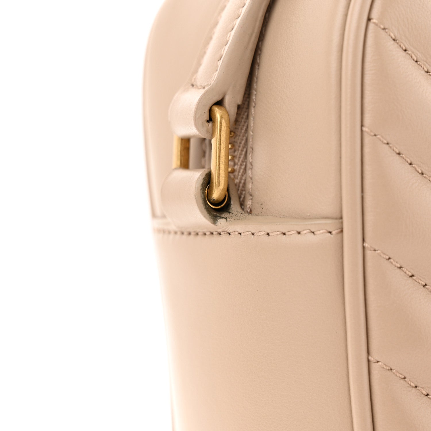 Saint Laurent Calfskin Matelasse Monogram Lou Camera Bag Dark Beige 11 of 13