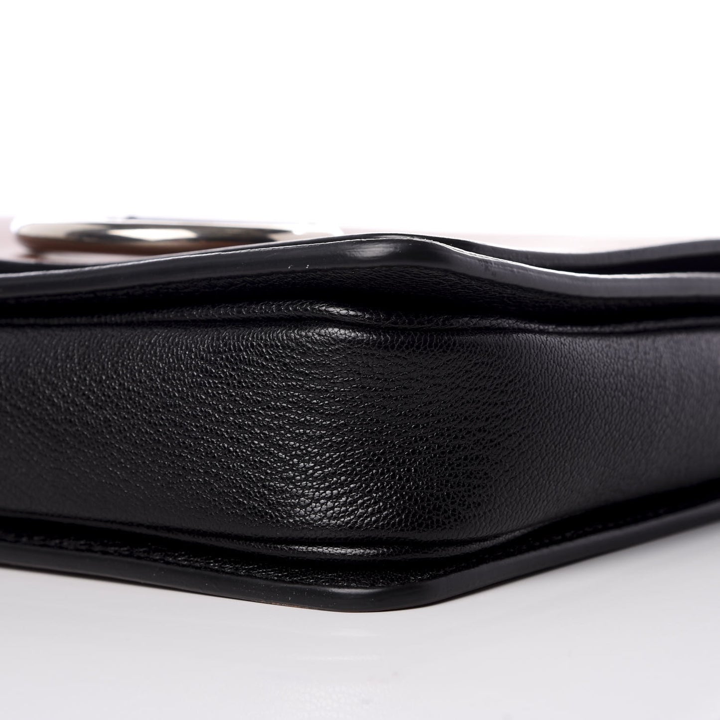 Calfskin Small D-Ring Bag Tan Black