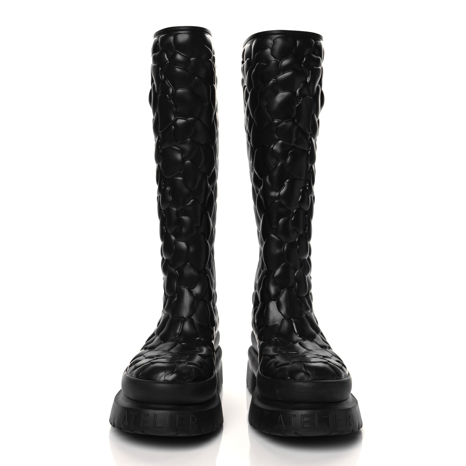 Valentino Garavani Rubber Atelier 03 Rose Edition 30/50mm Tall Rainboots 38 Black 2 of 9