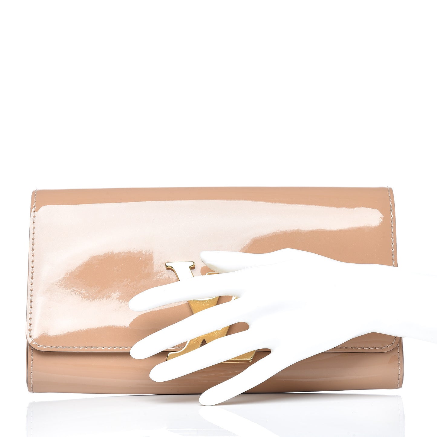 Patent Louise Clutch Nude