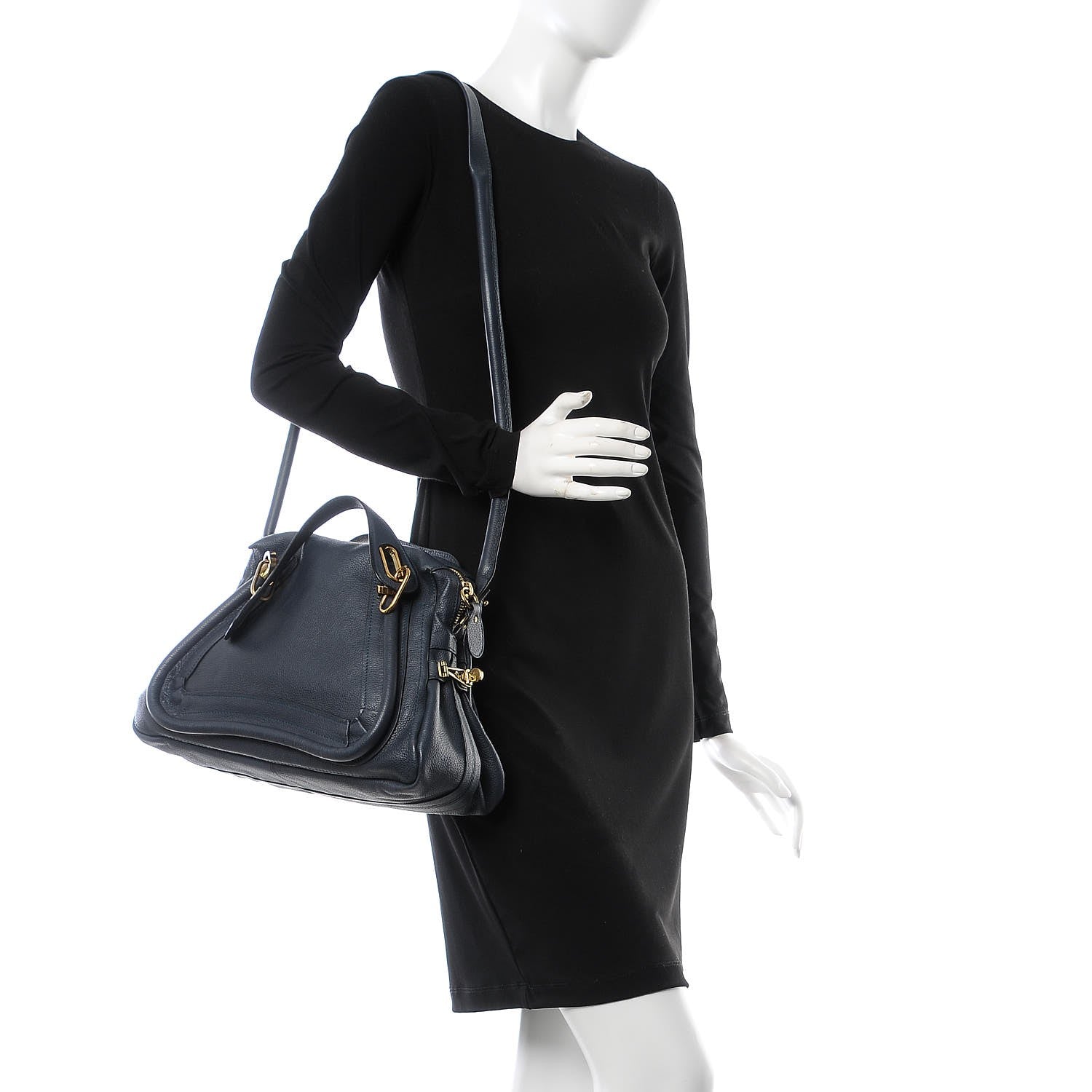 Chloe Calfskin Medium Paraty Navy 2 of 8