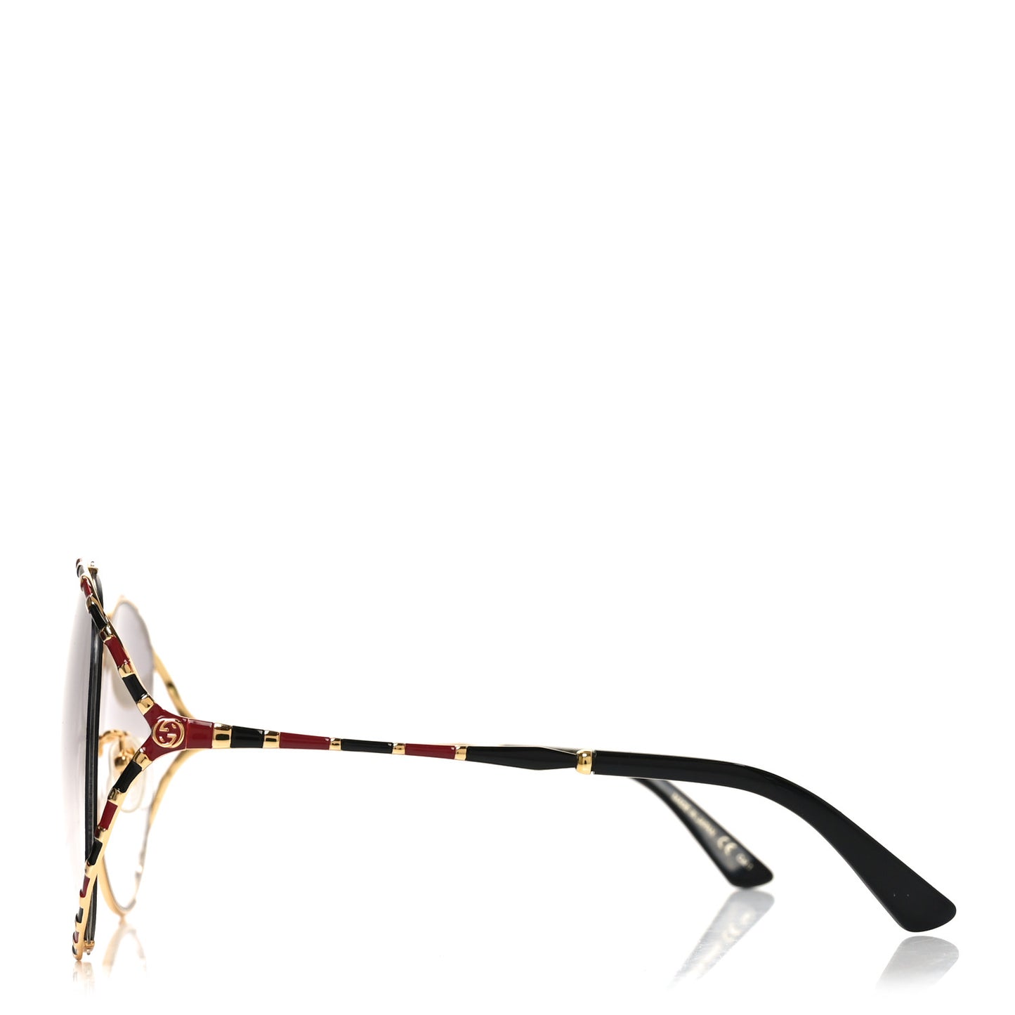 Metal Round Frame GG0595S Sunglasses Gold Black Red