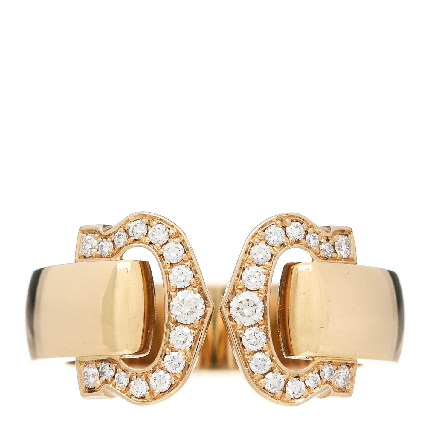 18K Yellow Gold Diamond C De Cartier Ring 49 4.75
