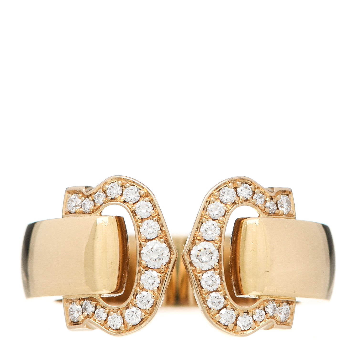 Cartier 18K Yellow Gold Diamond C De Cartier Ring 49 4.75 1 of 7