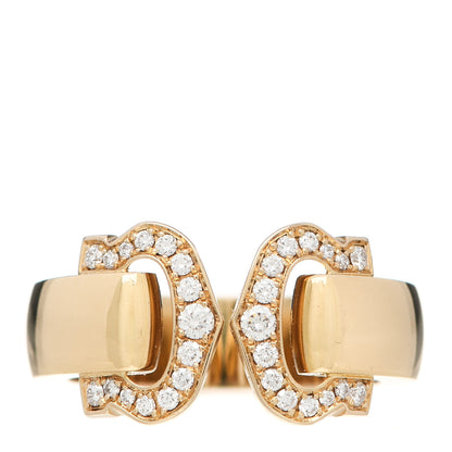 Cartier 18K Yellow Gold Diamond C De Cartier Ring 49 4.75 1 of 7