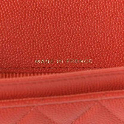Chanel Caviar Quilted Flap Card Holder Wallet Red 7 of 9