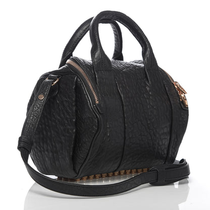 Alexander Wang Pebbled Lambskin Rockie Black Rose Gold Hardware 3 of 9