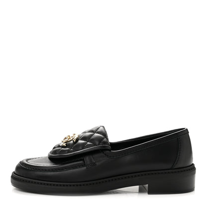 Chanel Lambskin Quilted CC Turnlock Loafers 36 Black 1 of 10