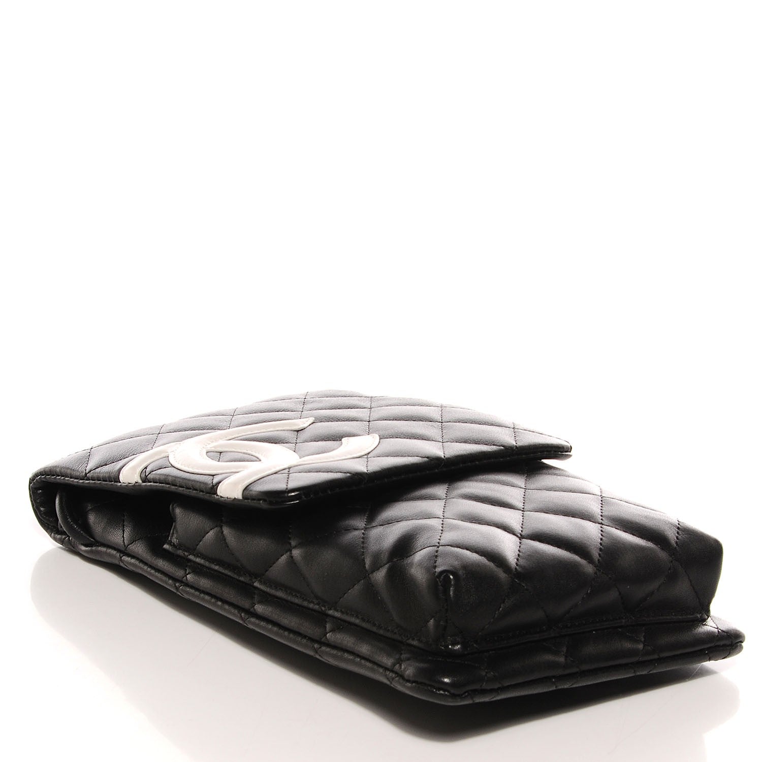 Chanel Calfskin Quilted Cambon Crossbody Messenger Black White 4 of 7