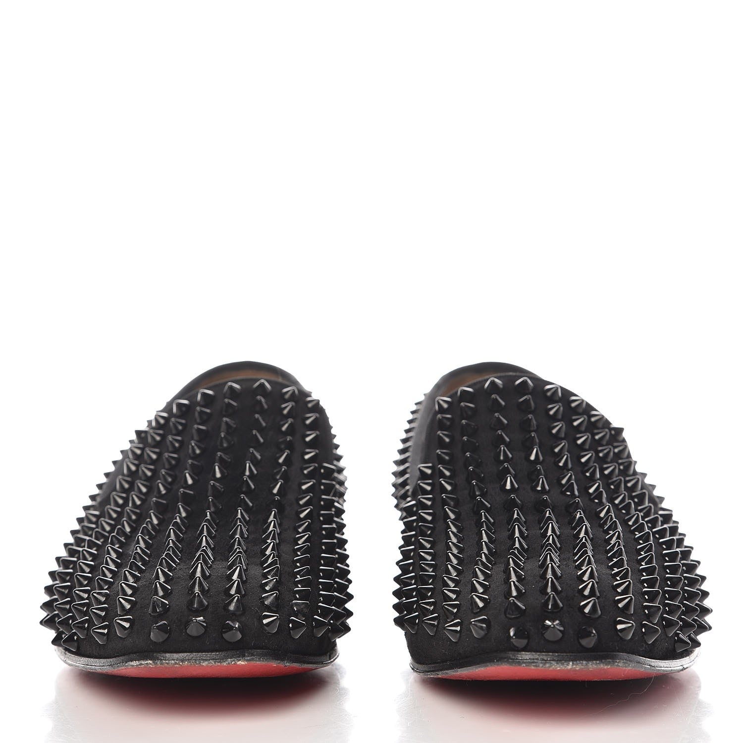 Christian Louboutin Mens Veau Velours Spikes Dandelion Flat 39.5 Black 2 of 9
