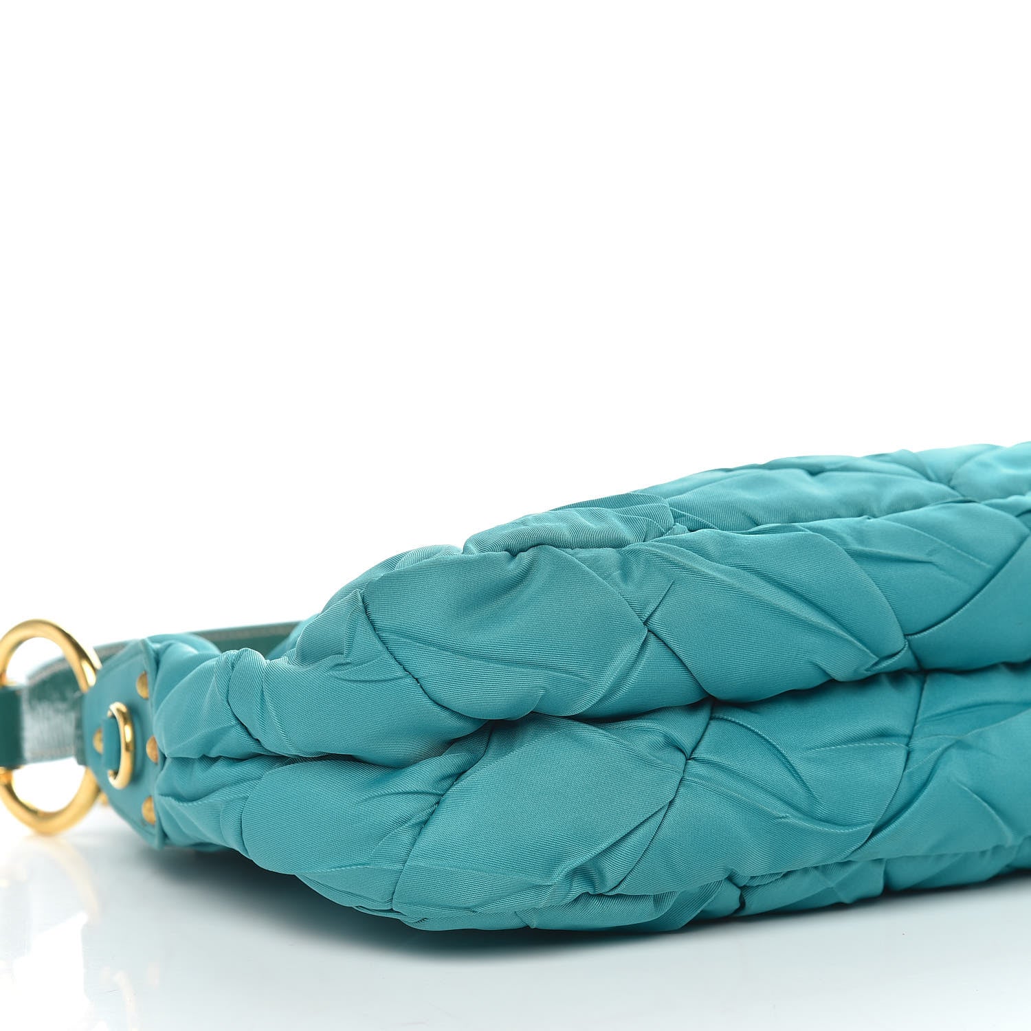 Prada Tessuto Nylon Chevron Quilted Shoulder Bag Turchese 7 of 10