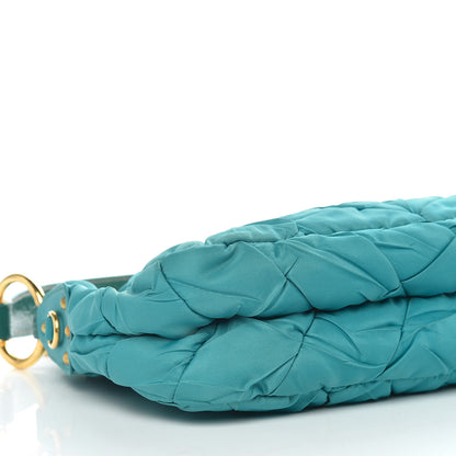 Prada Tessuto Nylon Chevron Quilted Shoulder Bag Turchese 7 of 10