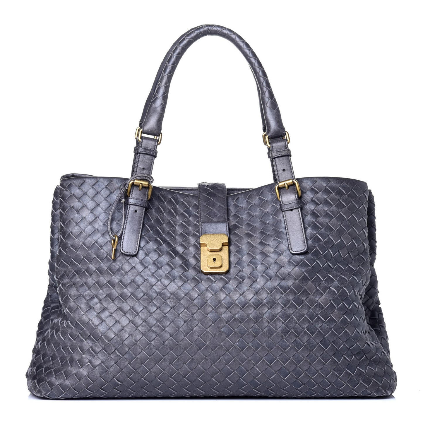 Nappa Intrecciato Medium Roma Tote Ferro Gray