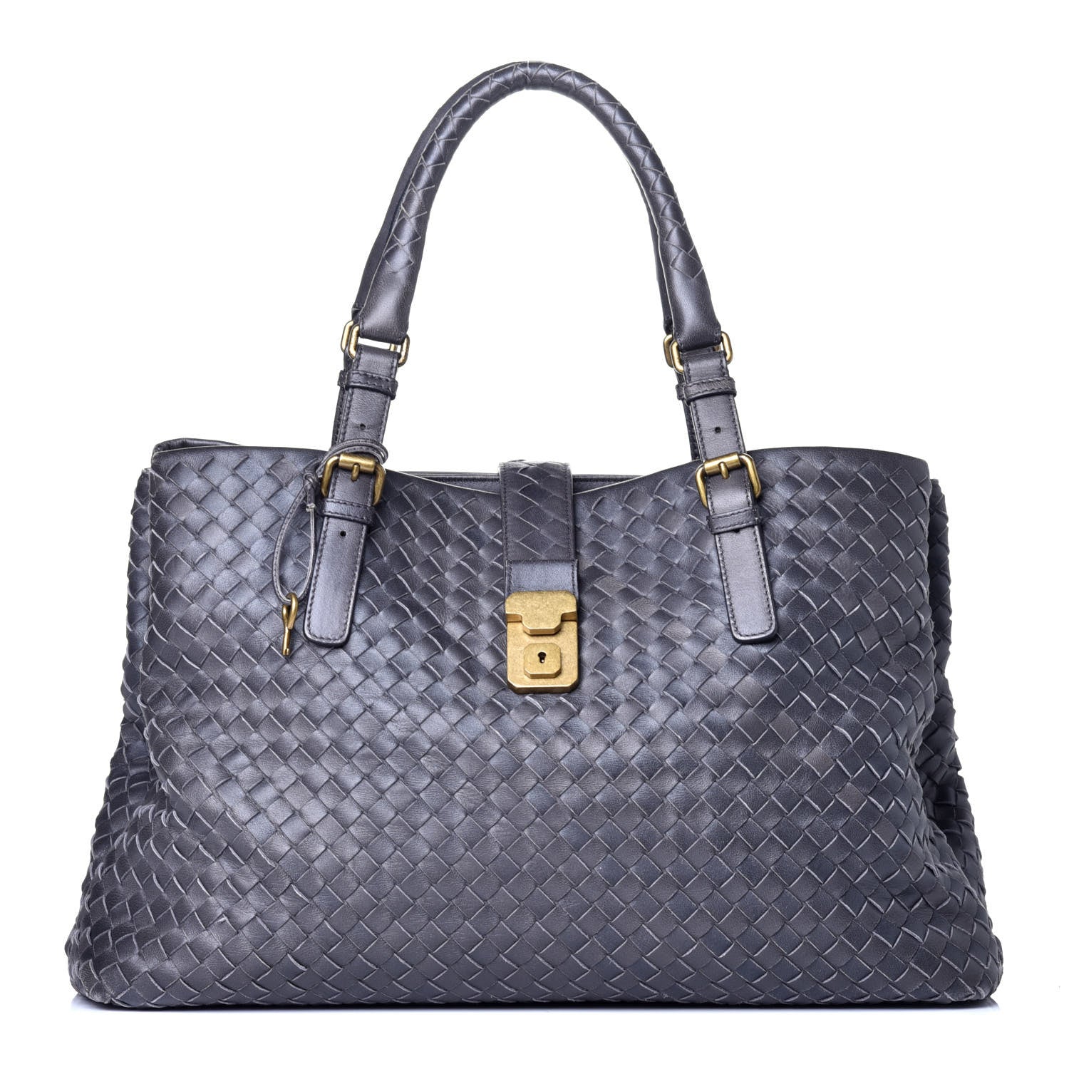 Bottega Veneta Nappa Intrecciato Medium Roma Tote Ferro Gray 1 of 9