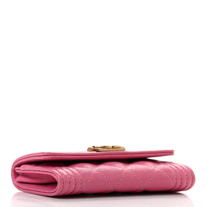 Chanel Caviar Quilted Boy Flap Card Holder Wallet Light Pink 4 of 9