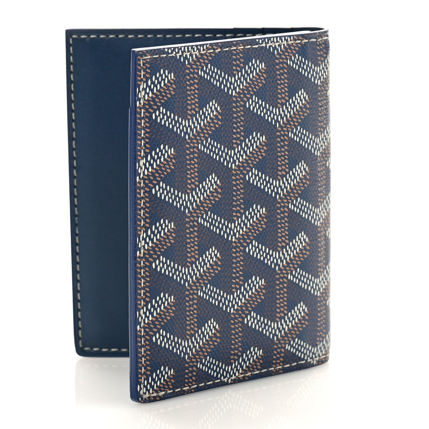 Goyardine Saint Marc Folding Card Case Navy