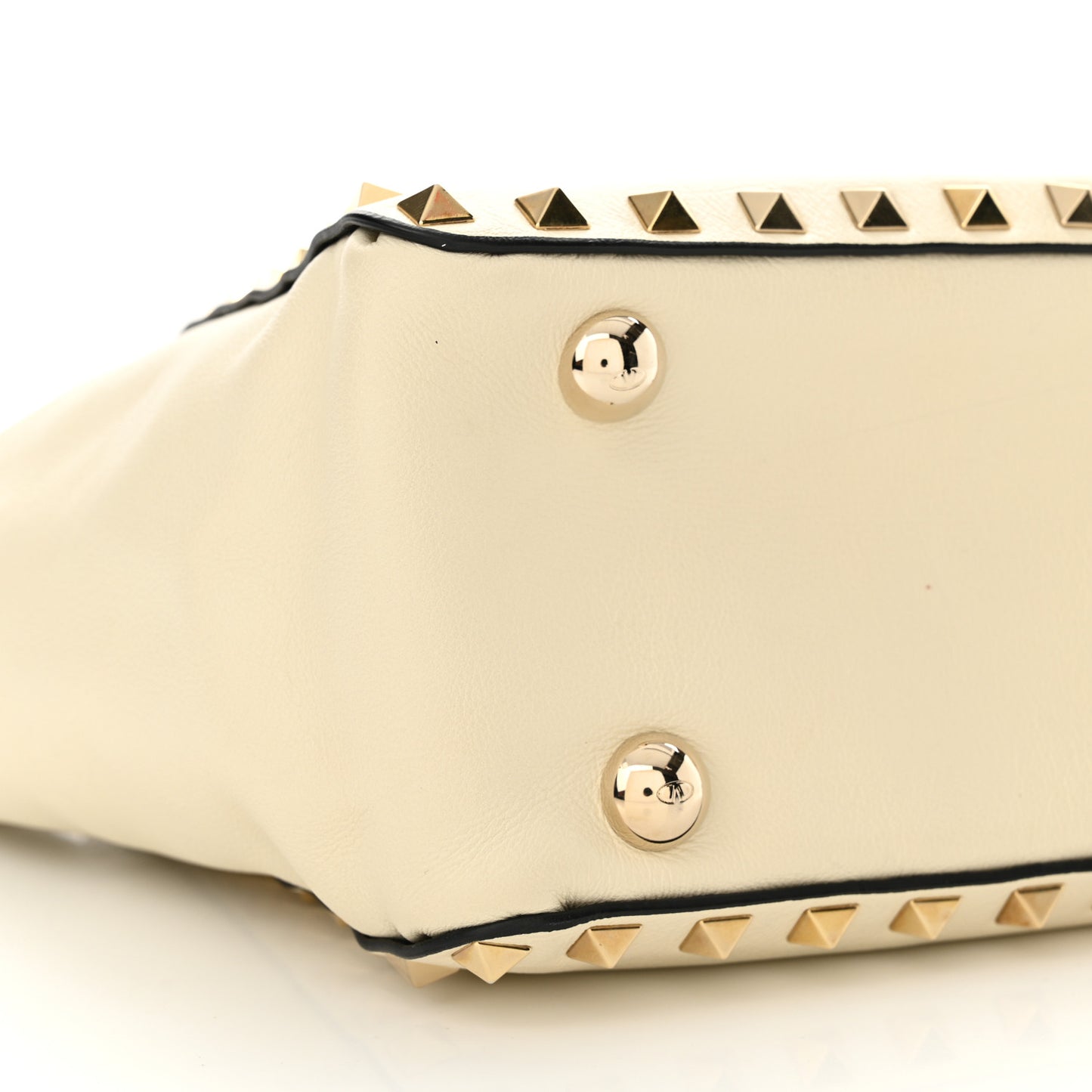Vitello Mini Rockstud Tote Ivory
