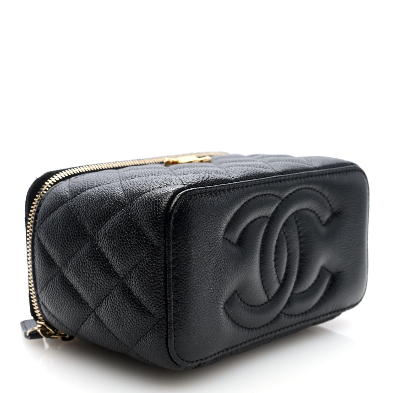 Chanel Caviar Quilted Sweetheart Vanity Case Black 3 of 11