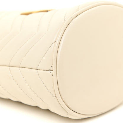 Gucci Calfskin Matelasse Mini GG Marmont 2.0 Bucket Bag White 8 of 10