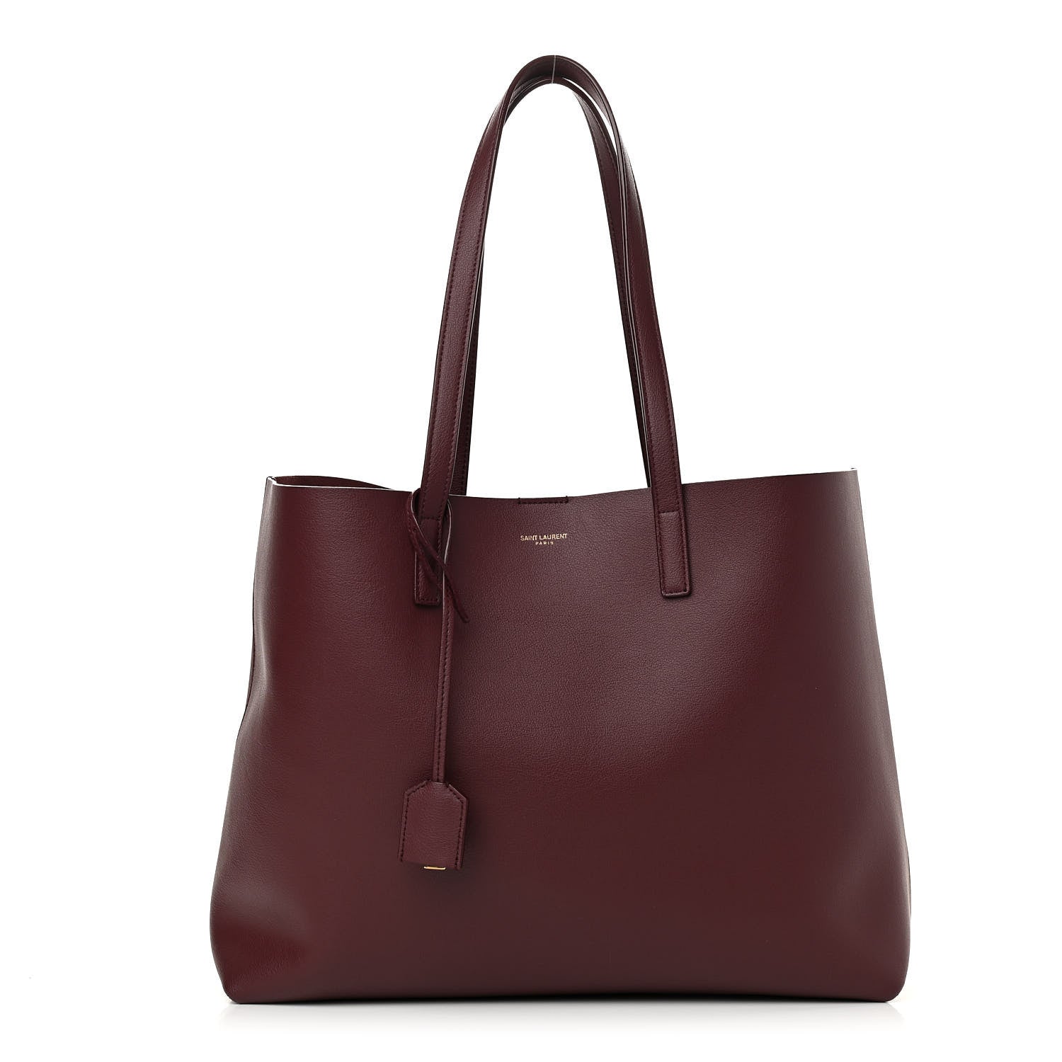 Saint Laurent Calfskin Large Shopping Tote Bordeaux 3 of 12