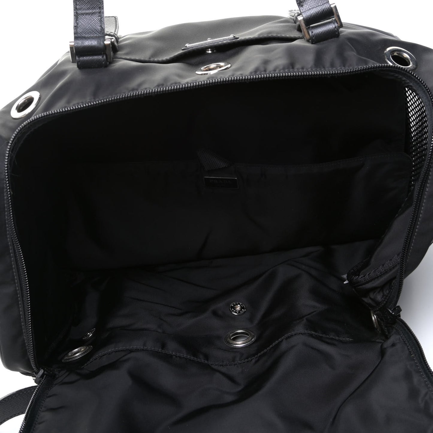 Tessuto Nylon Saffiano Pet Carrier Black