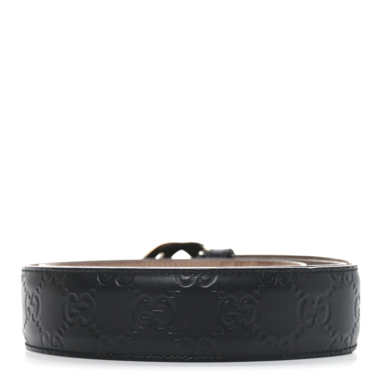 Gucci Guccissima Signature Interlocking G 37mm Belt 90 36 Black 2 of 5